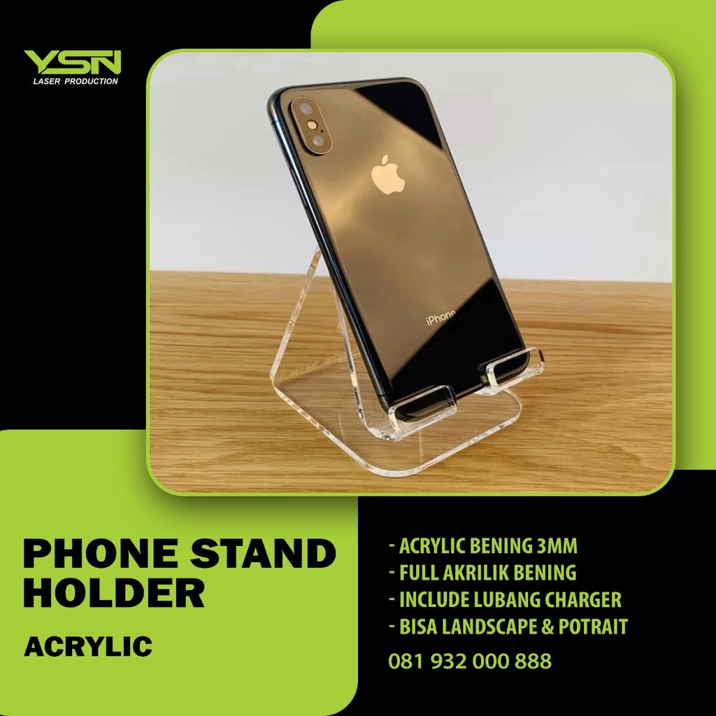 Phone Holder Stand Acrylic/ Holder HP / Tatakan HP Di Meja / Stand HP / Tatakan HP Akrilik