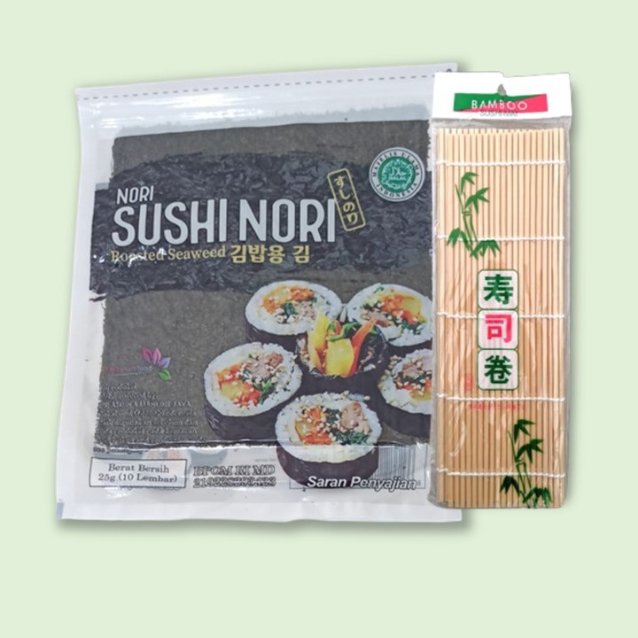 

Paket Nori Dan Bambu Penggulung Lembaran Rumput Laut Roasted Seaweed