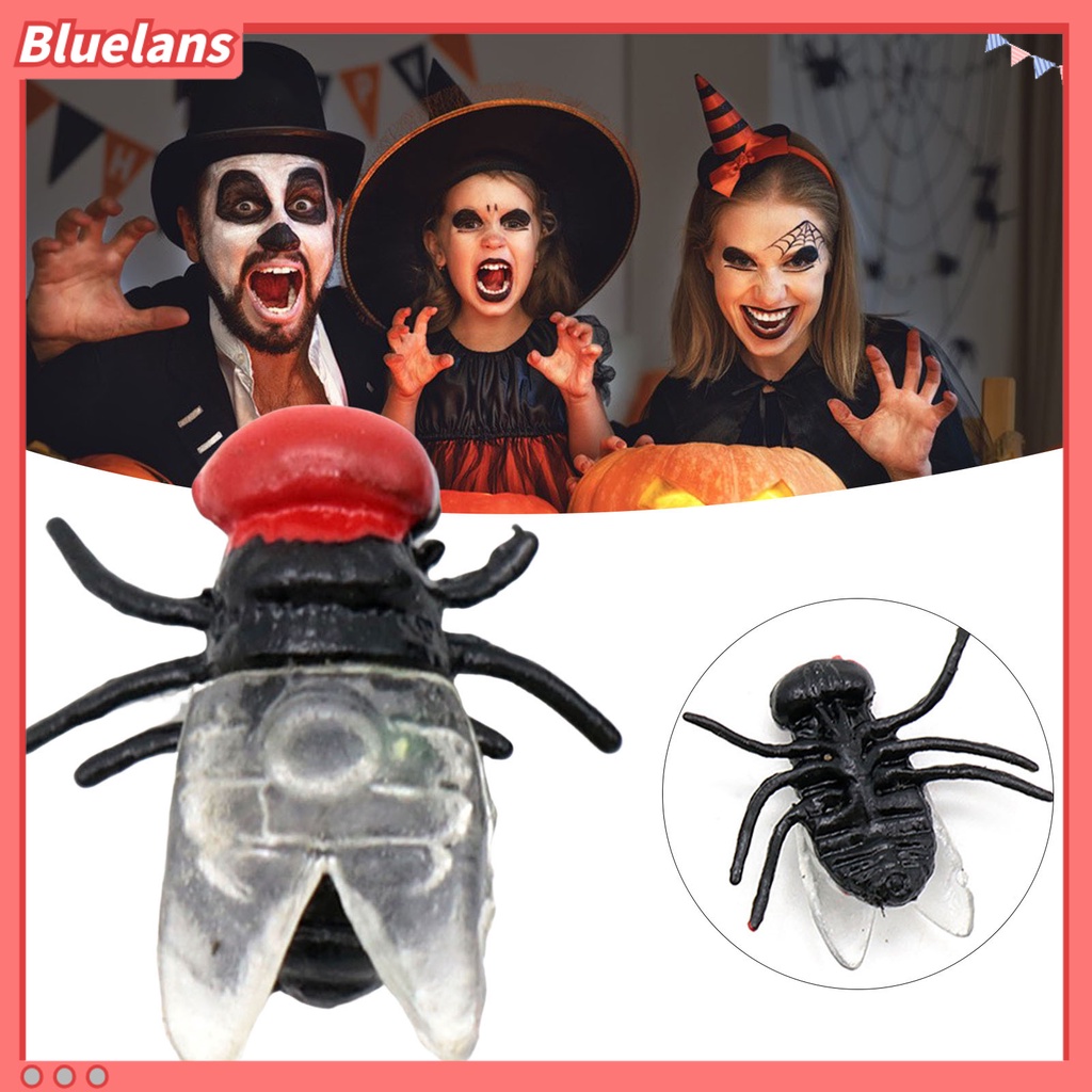 20pcs Mainan Simulasi Lalat Mini Anti Pudar Untuk Properti Pesta Halloween