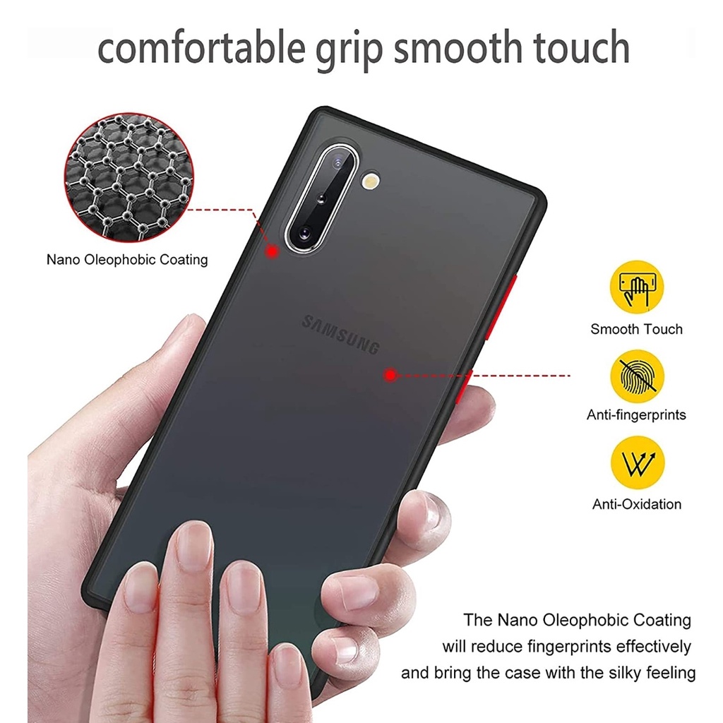 Frosted Shockproof Designed For Samsung A03 A03s A03Core A02 A02s A01 Core A50 A50s A70 A30 A30s A20 A20s Case Smoke Hitam [Military Grade Drop Tested] Semi-Clear Soft Side Ultra Casing Hard Back &amp; Slim Protective Black Translucent 4G 5G Galaxy