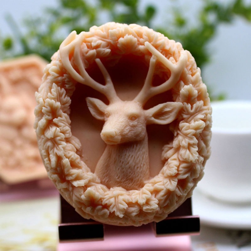 Cetakan Sabun / Cokelat Handmade DIY Bentuk Karangan Bunga Rusa Natal Bahan Silikon