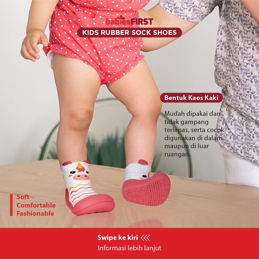Kaos Kaki Sepatu Anak / Sepatu Karet / Prewalker Shoes Babiesfirst Kids Rubber Sock Shoes