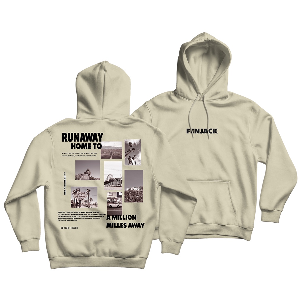 Sweaterpolos Hoodie Jumper RUNAWAY ( Sablon ) Unisex Pria &amp; Wanita