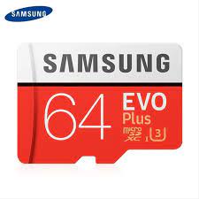 Memory Card-MMC Micro SD Samsung MicroSD Evo Plus With Adapter 8GB-16GB-32GB-64GB-128GB 95MB/s-Merah