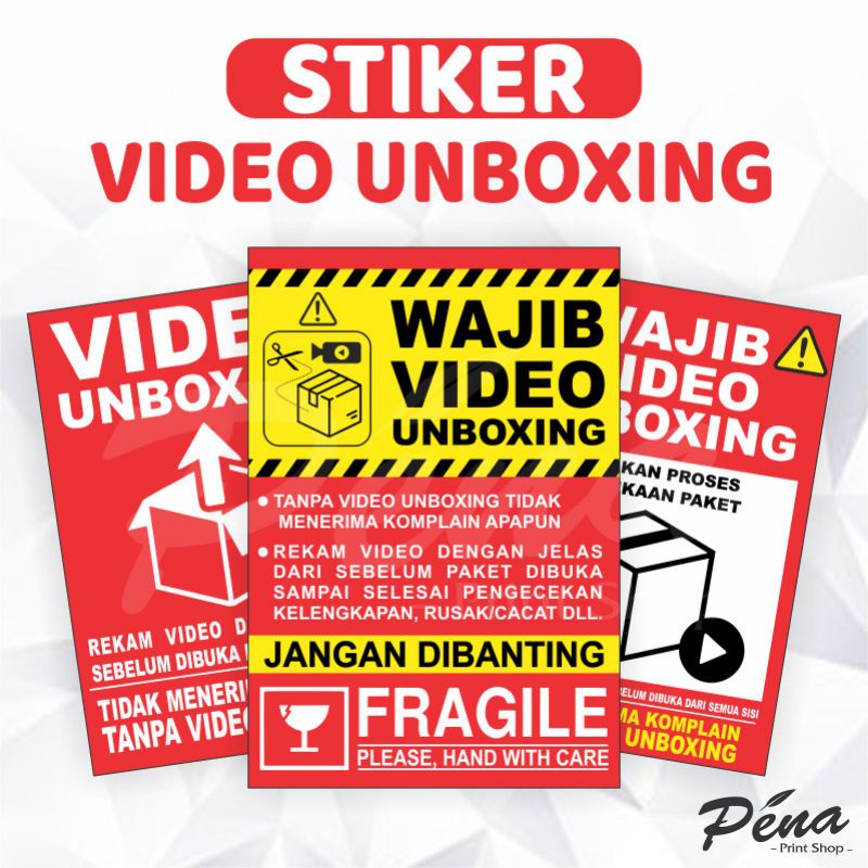Stiker Unboxing Video / Sticker Video Unboxing / Stiker Wajib Video Unboxing