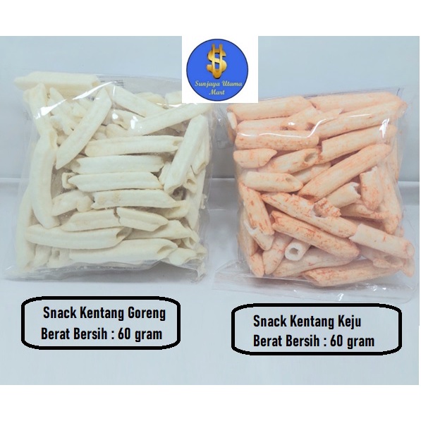 Snack Kentang-Snack Kentang Goreng/Snack Kentang Keju 60 gr-Camilan Instant