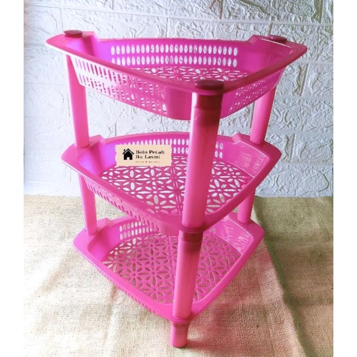 Rak Susun Sudut Murah / Rak Susun Sudut Serbaguna / Rak Susun Plastik Biasa / Rak Dapur Mini / Rak B