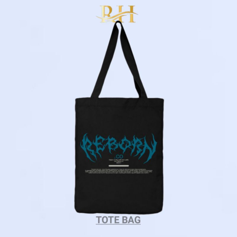 RHATU.ID - ToteBag Hitam Resleting Pria Wanita Kuliah Jalan-Jalan