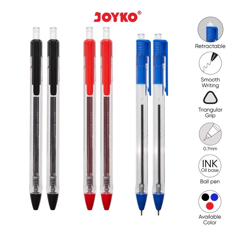 

(1pcs) Ball Pen Pulpen Pena Joyko BP-349 Vokus Trans 0.7 mm
