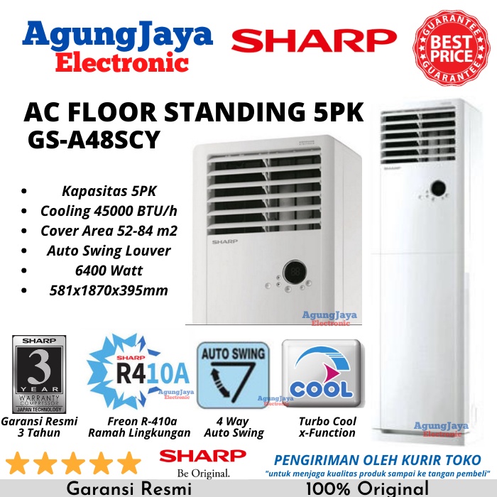 AC STANDING FLOOR 5 PK SHARP GS-A48SCY UNIT ONLY 5PK (CILEGON SERANG)