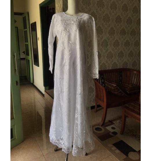 Murah FULL BRUKAT [FREE HIJAB ]GAUN AKAD GAMIS AKAD WALIMAH