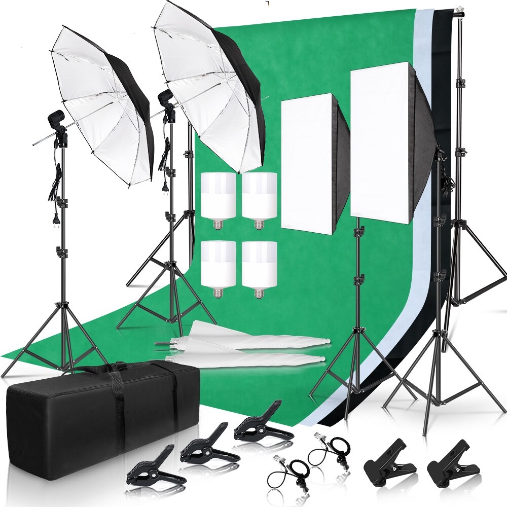 PAKET SET PERLENGKAPAN ALAT LIGHTING STUDIO FOTO LENGKAP
