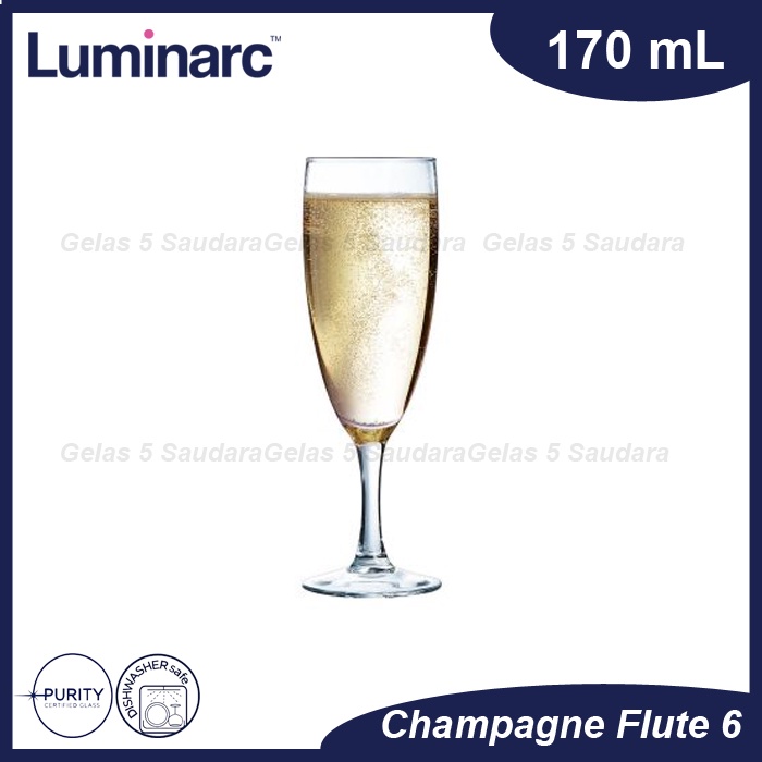 Jual Luminarc Gelas Champagne Flute 6 Oz Gelas Kaki Gelas Premium Gelas Wine Gelas Resto 6401