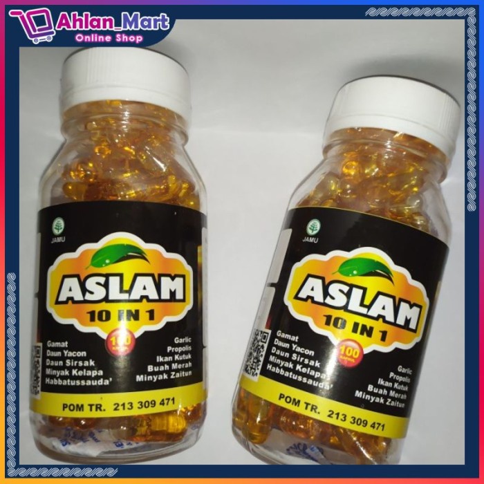 Kapsul Habbatussauda Aslam 10In1 Isi 100 Kapsul Premium Quality