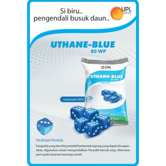 Fungisida Uthane Blue 80WP mankozeb biru 80%