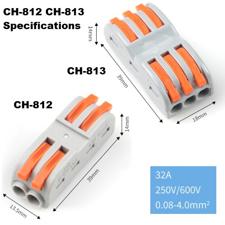 Terminal PCT 222/223 CH 812/813 Konektor Kabel 4/6 Pin 2x2 2x3 M/WAGO