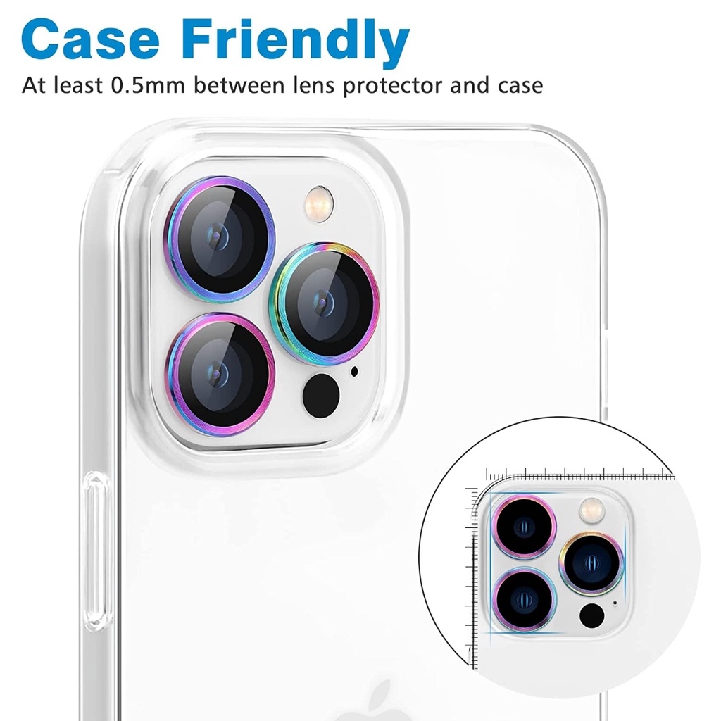 Ring Kamera iPhone 14 14+ 13 Pro Max Mini Plus Glass Lens Protector Get gard Tempered Glass Camera Belakang Protective Lensa Camera from Scratch Anti Fall Pelindung Cam Protecth For All iPhone Full Cover Green Hijau Blue Pasifik Sierra Red Purple Promax