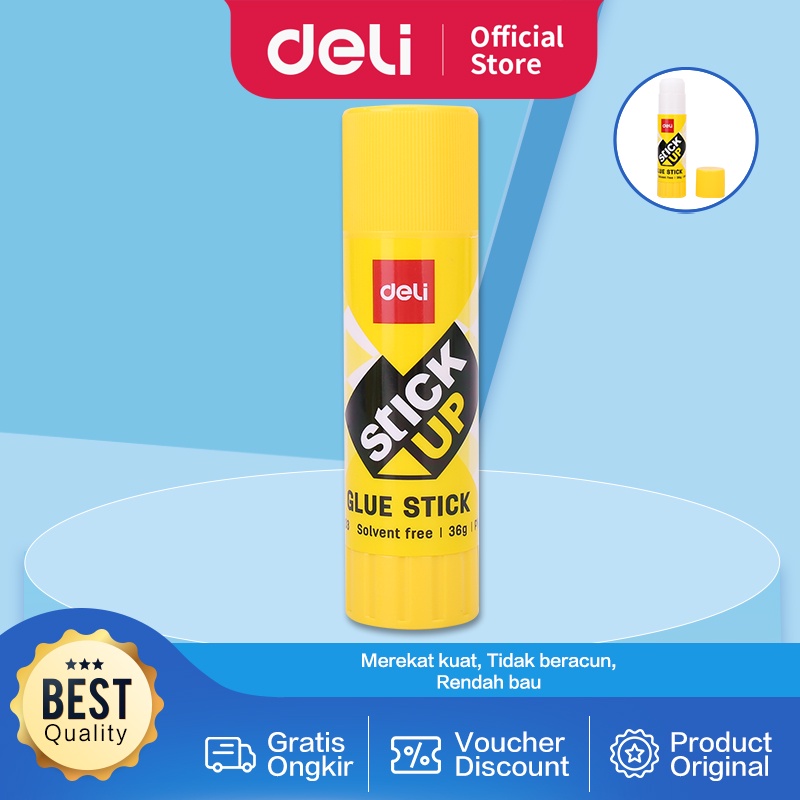 Deli Lem Stick Super Kuat PVP, Cepat Kering, Tidak Beracun, Dapat Dicuci