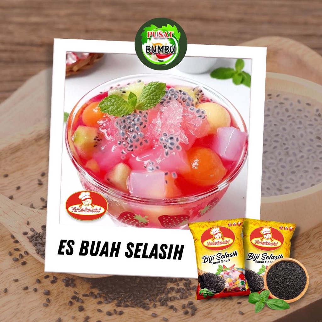 Biji Selasih Kemasan Renteng 100gr x 10pcs / Selasih Super 1Kg Yutakachi / Basil Seed / Pusat Bumbu