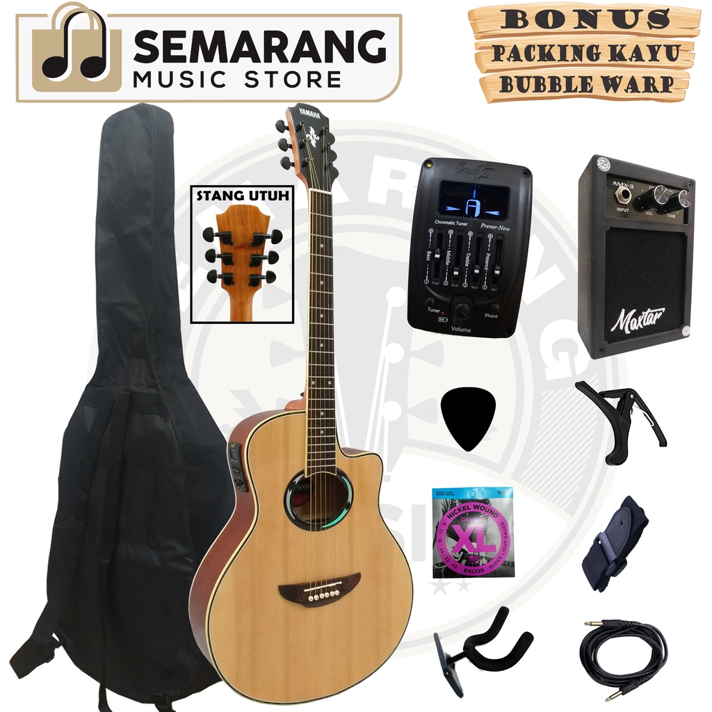 Gitar Akustik Elektrik APX 500II Eq Tuner Cowboy Prener New Double Run Stang Utuh Tanpa Sambungan