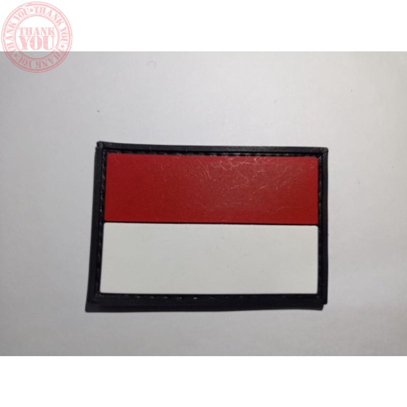 Patch Tas, patch Topi, Tempelan Tas, Rubber Patch Logo velcro tni polri satpol pp,  merah putih Indo