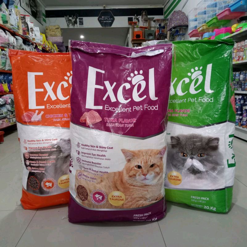 Makanan kucing promo Excel catfood all variant 20kg (Go-jek only) makanan kucing dry catfood excell