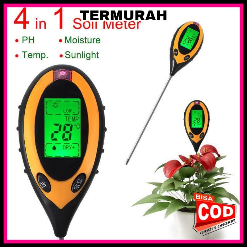 Alat Pengukur Kesuburan Tanah 4 in 1 Temperature &amp; Kelembaban Tanah Soil Moist PH Analyzer