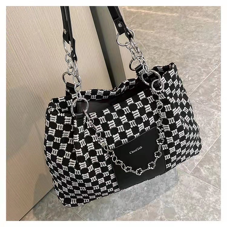 BJ62396 - BLACK/WHITE - TAS SLEMPANG WANITA FASHION KOREA CHINA IMPORT MODIS ELEGAN TERMURAH TERLARIS TERBARU BAGSTORE JAKARTA TAS BATAM ZC2396