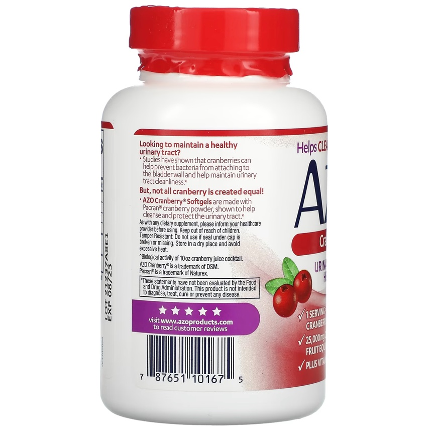 Azo Cranberry Urinary Tract Health 100Softgels Kesehatan Kantung Kemih