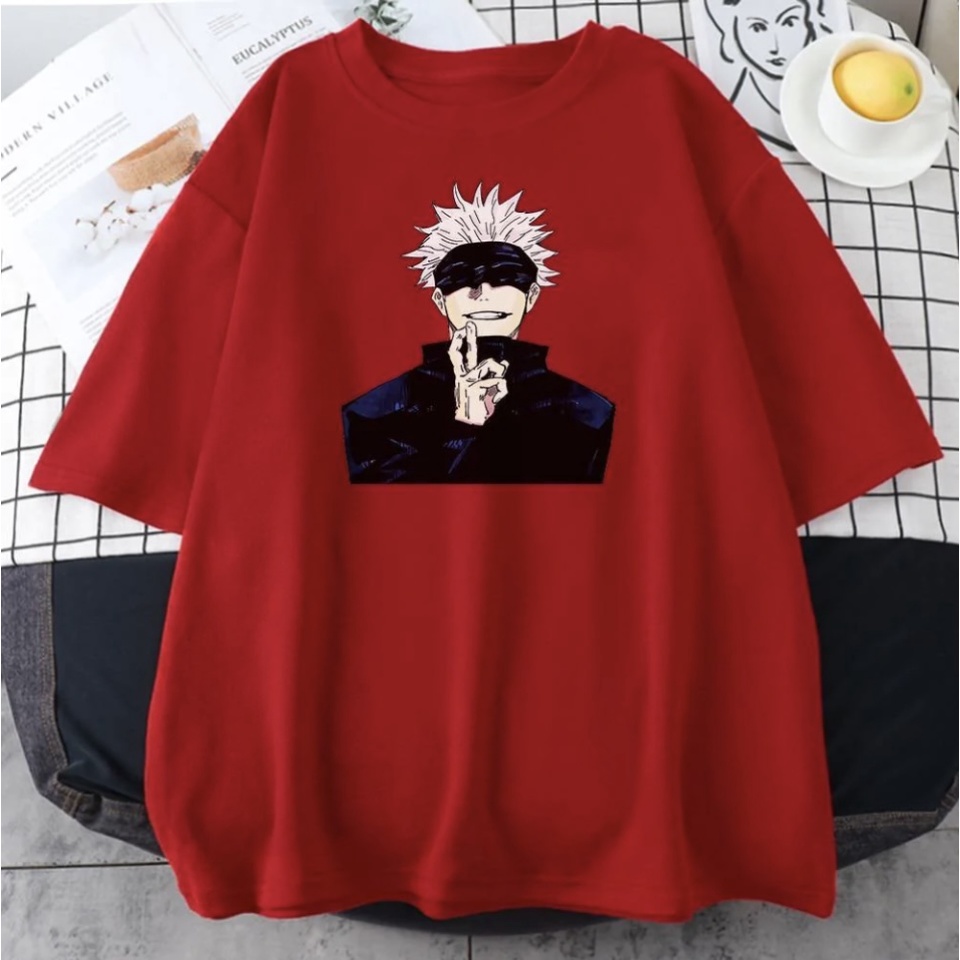 BRIGO Kaos Oversize Satoru Gojo II Kaos Oversize Print DTF II Kaos Jumbo Size Pria &amp; Wanita