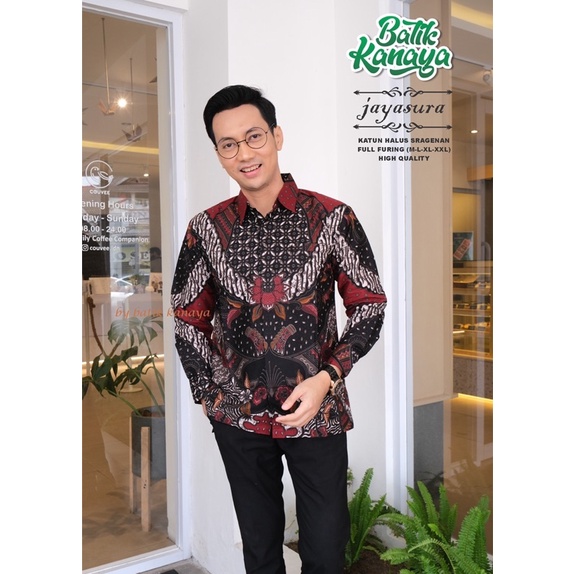 JAYASURA2 Kemeja Batik Pria Premium Lengan Panjang Full Furing Bahan Katun Halus Sragenan By Kanaya