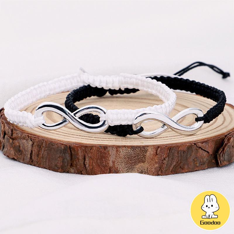 1pc Gelang Tali Handmade Desain 8 Infinity Untuk Pasangan S -Doo