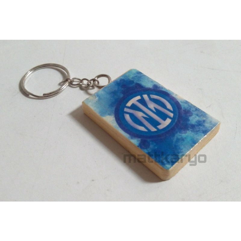 GANTUNGAN KUNCI KAYU LOGO KLUB SEPAKBOLA | INTERNAZIONALE INTER MILAN | GANCI KAYU BOLA | AKSESORIS
