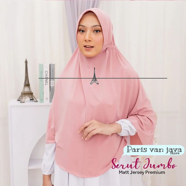 Jilbab Instan Serut Jokowi XL | Hijab Instan Serut hamidah Spandex Jersey XL| Bergo Serut jokowi XL| Kerudung Zoya