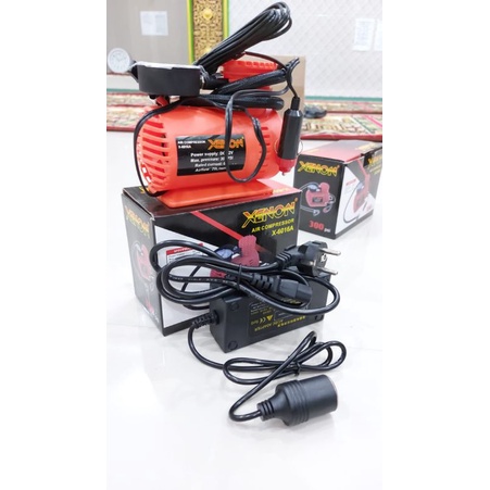 PAKET MINI KOMPRESOR DAN ADAPTOR LISTRIK AC