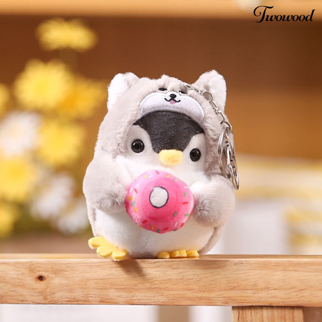 Twowood Gantungan Kunci Boneka Penguin Bahan Plush 10cm