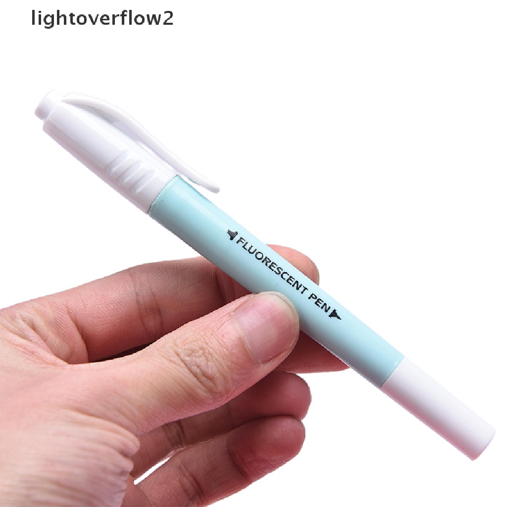 (lightoverflow2) 6pcs / Set Spidol Dua Sisi Warna Permen Untuk Sekolah / Kantor