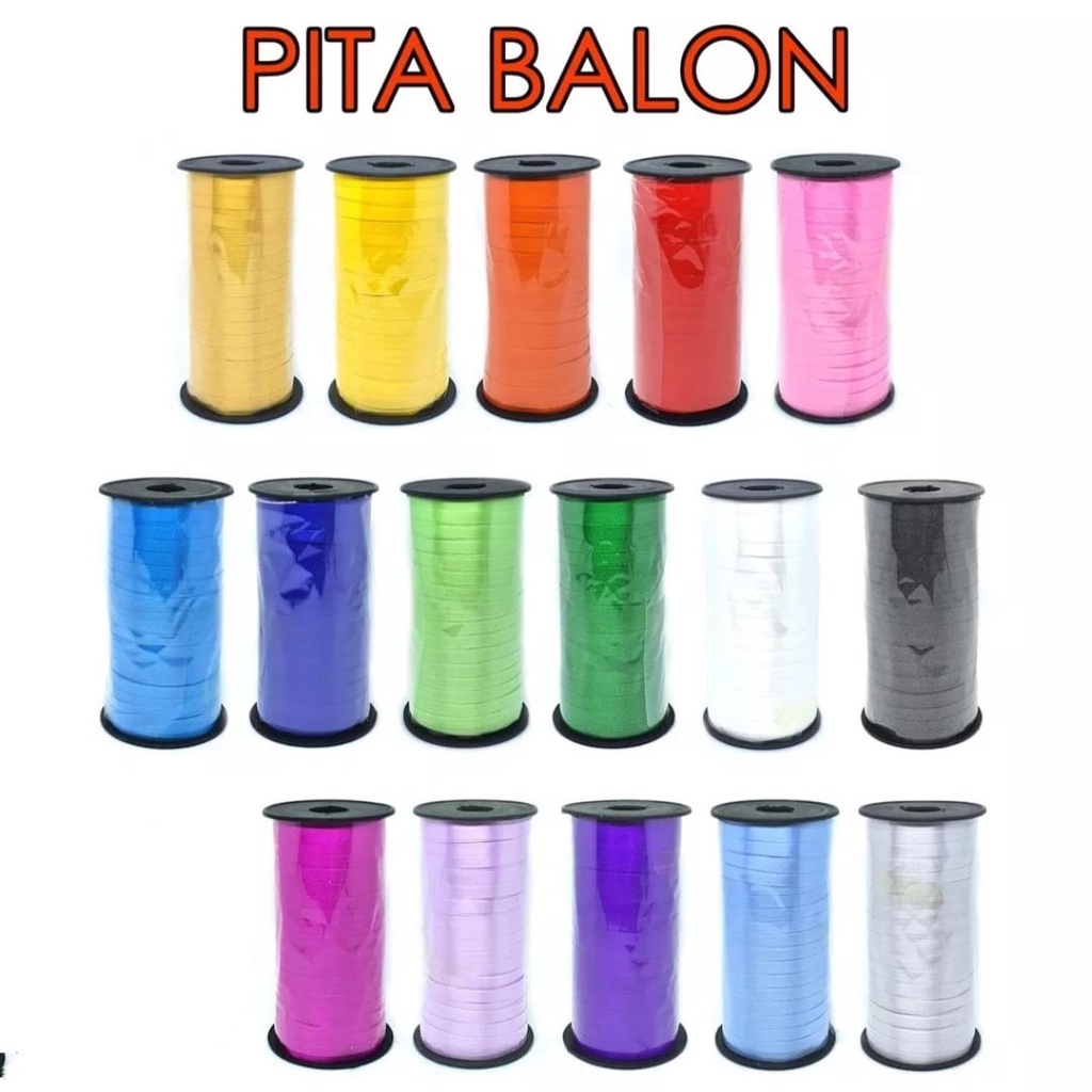

Curly Ribbon / Pita Balon Panjang : 100 yard /rol ( 91,44 meter )