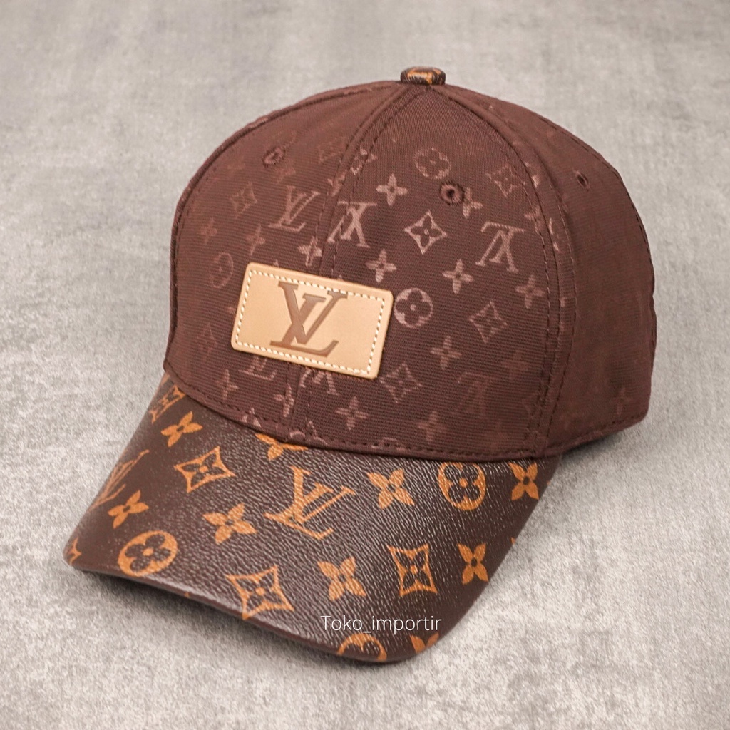 Topi LV Monogram Baseball Pria Import Mirror Original