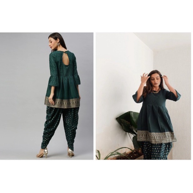 Kurti Size L Brand Anouk dengan Celana Dhoti Cantik / Baju Kurti India / Baju Anarkali India / Dress