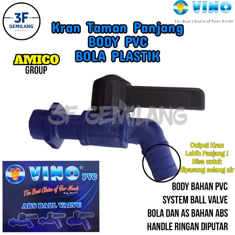 Vino - Kran Keran Air PVC TAMAN PANJANG Uk1/2 AMICO GROUP GOOD QUALITY
