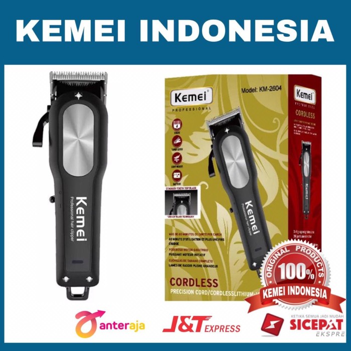 Diskon Kemei Km-2604 Black Hair Clipper Mesin Cukur Rambut Kemei Km 2604 Terbatas