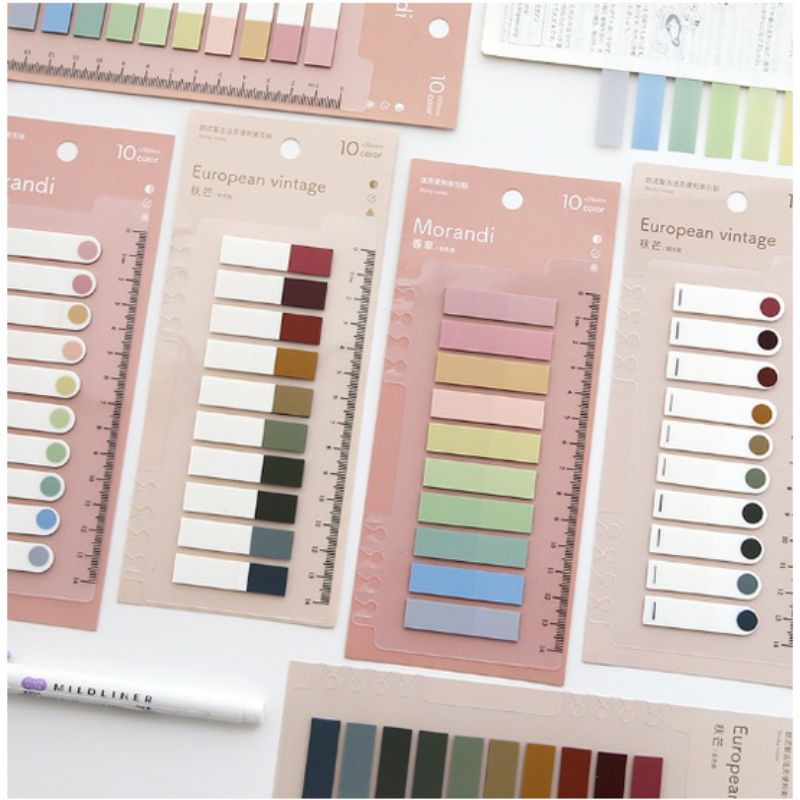 

200 Lembar Sticky Note Warna Neon / Pastel / Macaron / Morandi / Vintage Pembatas Buku