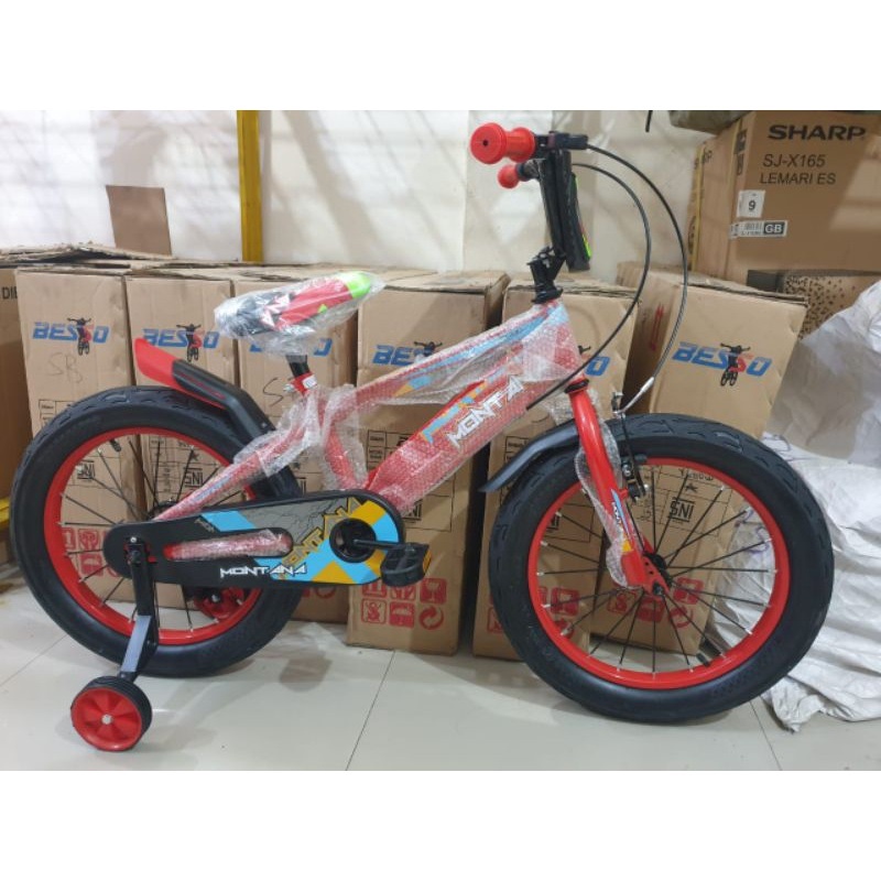 Sepeda Anak Cowok Laki Laki BMX Montana Ukuran12, 16 &amp; 18 Inch Ban Jumbo 3.0