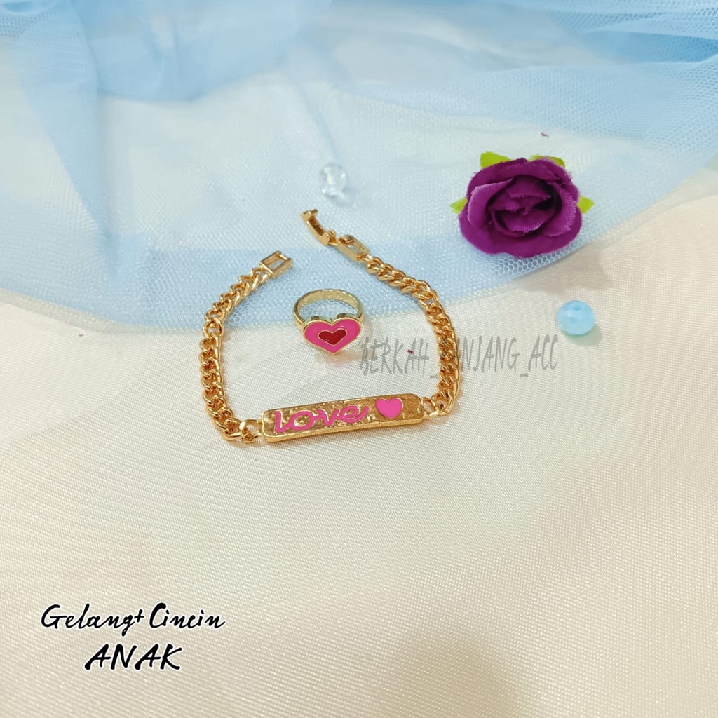 GELANG+CINCIN ANAK KARAKTER perhiasan super berkelas fashion korea anti karat dan anti luntur