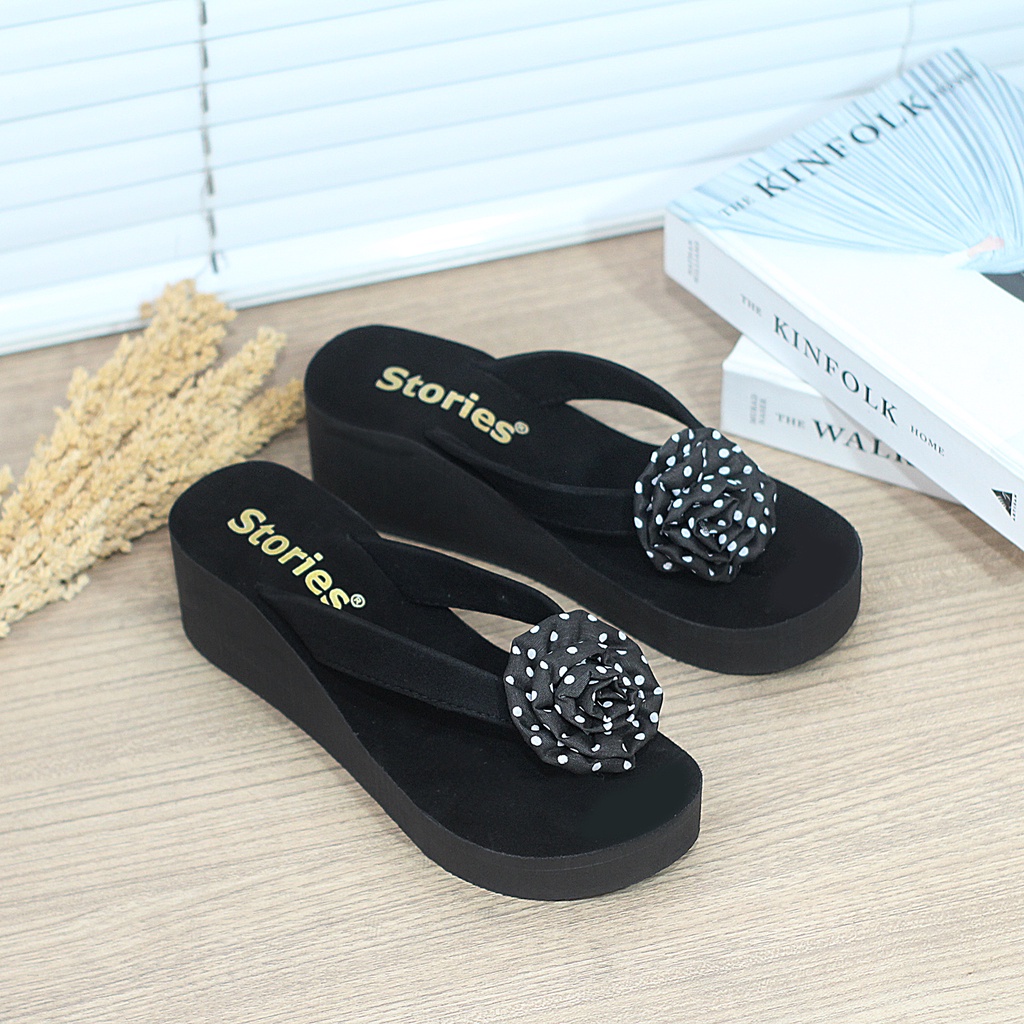 Sandal Wedges Sandal Wanita Bunga