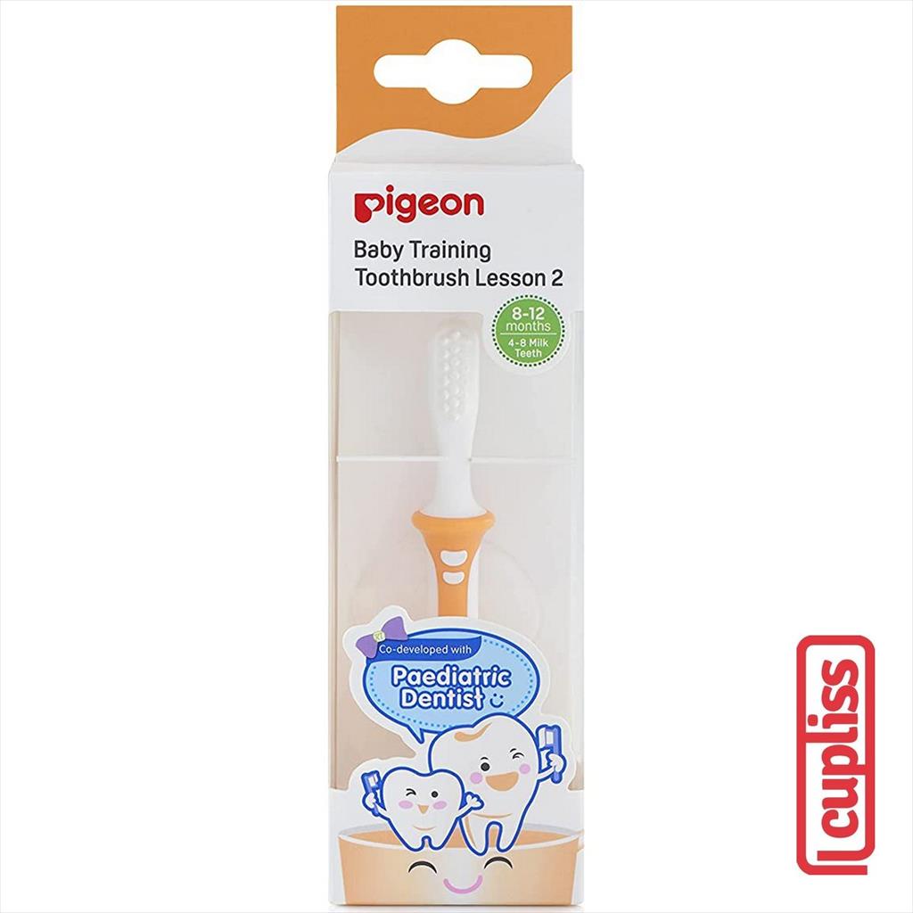 PIGEON Traning Toothbrush Lesson 2 Orange Sikat Gigi Anak