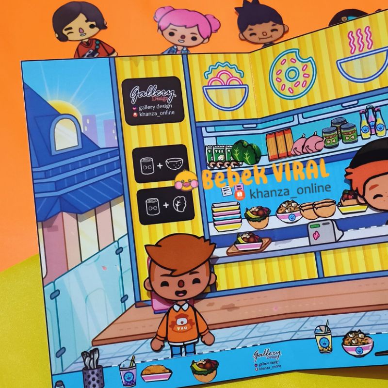 TOCA CAFFE SHOP Mainan edukatif Anak Viral Paperdoll