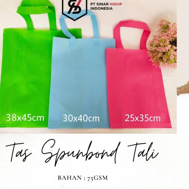 

Tas Kain SPUNBOND Tali Goodie Bag Uk 38 x 45 - Hijau Muda/Tua