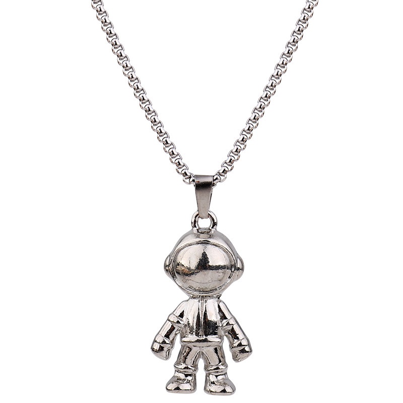 Liontin Kalung Bentuk robot Astronot Bahan alloy steel handmade diy